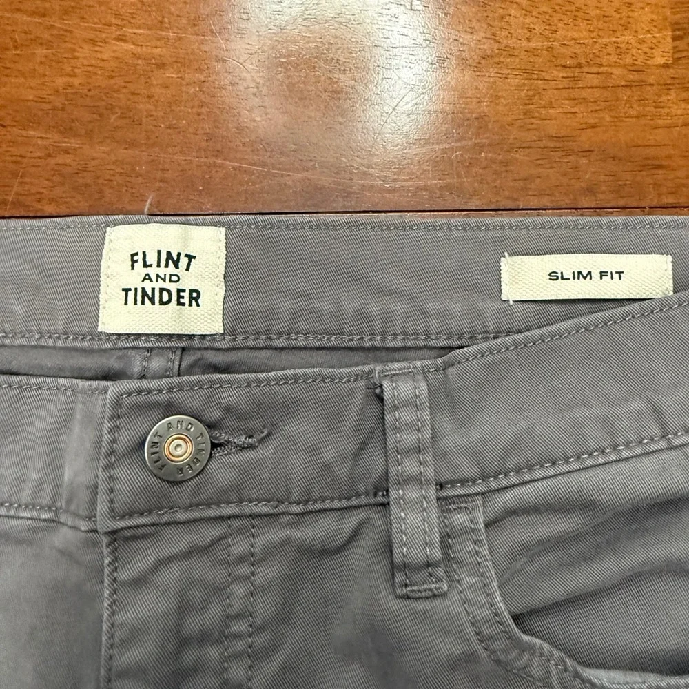 Flint and Tinder 365 5 Pocket Pant Mens 36x34 Gray Slim Fit Stretch Twill Chino